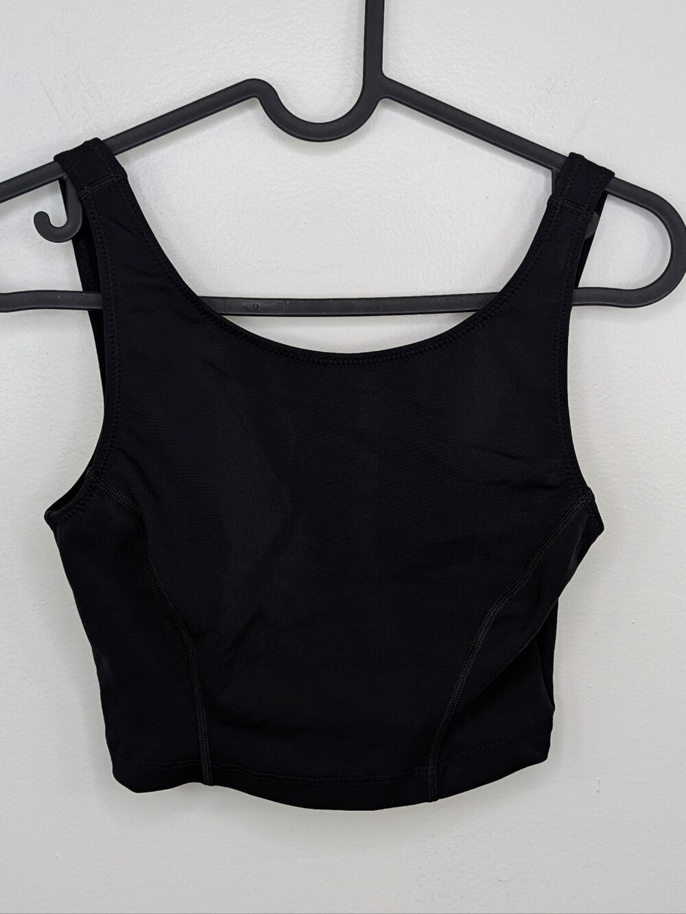 Gigi C Sport Sports Bra Womens Size XS Black High Neck Made In USA Nylon Stretch